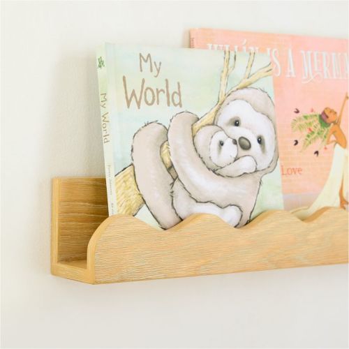 Kids Wave Shelf (32") in WASHED OAK