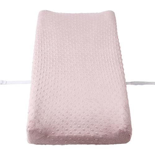 Baby Plush Dot Changing Pad Covers, Diaper Changing Table Pad Sheet Covers for Newborns Infants Baby Boys Girls (Sepia Rose)