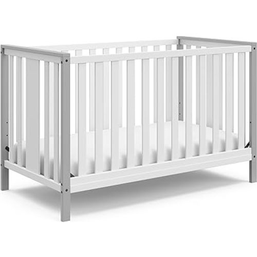 Storkcraft Modern Pacific 5-in-1 Convertible Crib (Black) – GREENGUARD Gold Certified, Converts from Baby Crib to Toddler Bed and Full-Size Bed, Adjustable Mattress Support Base