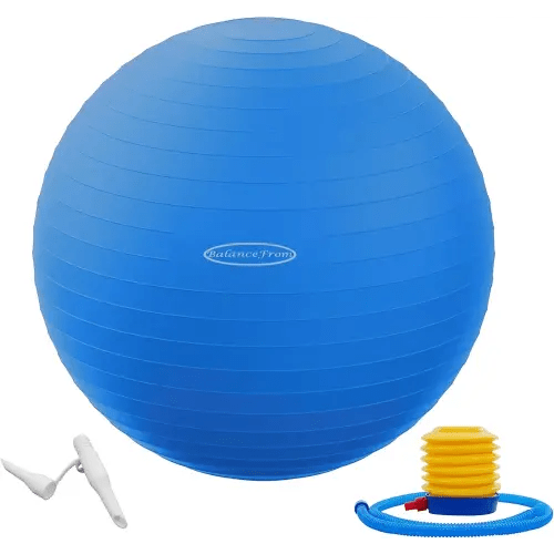 Anti-Burst and Slip Resistant Exercise Ball Yoga Ball Fitness Ball Birthing Ball with Quick Pump, 2,000-Pound Capacity, Multiple Colors and Sizes