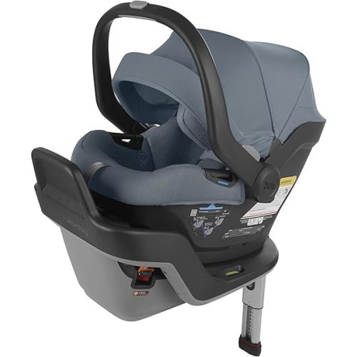 UPPAbaby Mesa Max Infant Car Seat/Base with Load Leg and Robust Infant Insert Included/Innovative Safety Features + Simple Installation/Direct Stroller Attachment/Gregory (Blue Mélange)