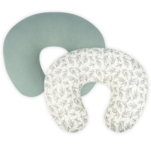 Nursing Pillow Cover - 2-Pack Muslin Cotton Removable Covers for Breastfeeding Pillows, Ultra-Soft Baby Feeding Pillowcase
