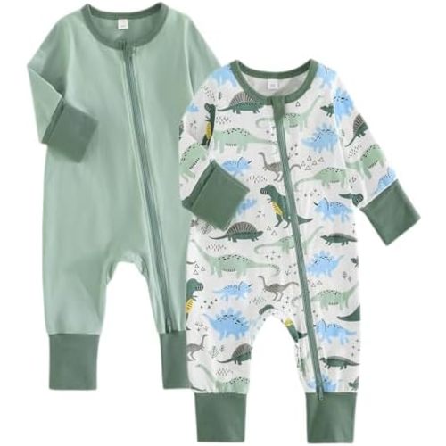 BeiVSlley Baby Boy Girl Footless Zipper Romper Long Sleeve Cotton Jumpsuit Coverall Newborn Solid Outfits Clothes