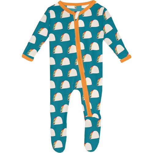 KicKee Baby Footie with 2 Way Zipper, Vicose from Bamboo Boy or Girl Baby Clothes From Our Family Fun Collection
