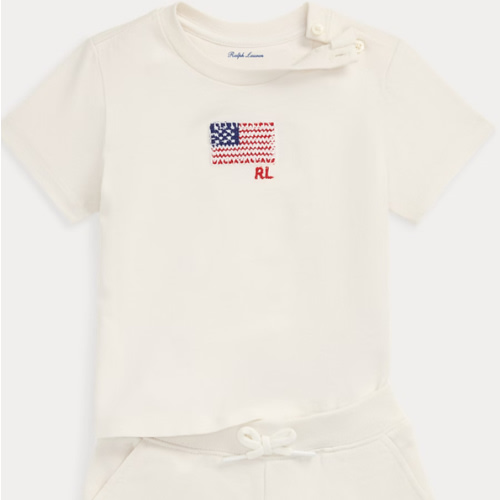 Ralph Lauren Flag Cotton Jersey Tee & Terry Short Set
