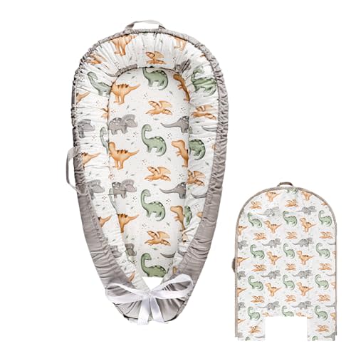 Hooyax Baby Lounger Cover, 100% Cotton, Reversible, Dinosaur Pattern, Compatible with Most Loungers