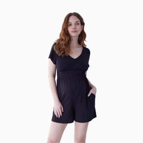 Ingrid and Isabel Knit Romper - Black, L