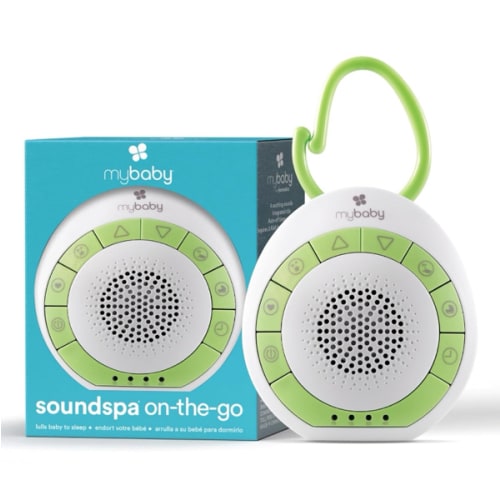 MyBaby Baby Sound Machine - White Noise Sound Machine for Baby, Travel, Nursery and On The Go - 4 Soothing Sounds, Integrated Clip, Small and Lightweight - Great for Baby Registry Gift
