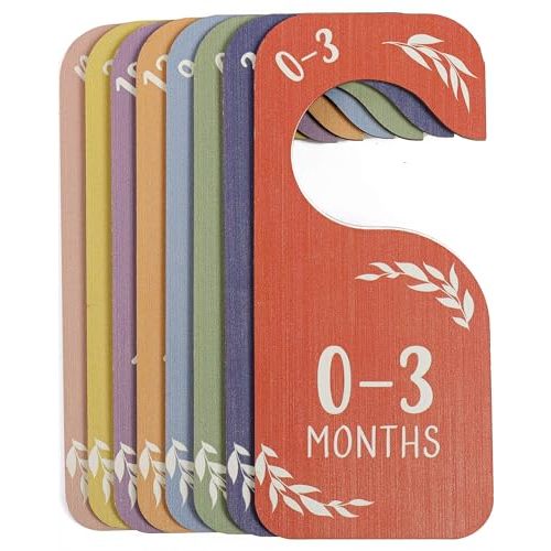 Cranado Baby Closet Dividers Clothes Organizer Baby Shower Nursery Decor Wooden Double-Sided Colorful Hanger for Newborn to 24 Months