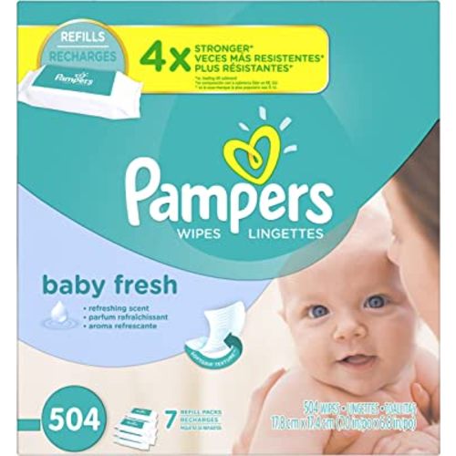 Pampers Baby Fresh Water Baby Wipes 7X Refill Packs, 504 Count