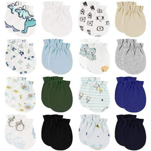LOVEVER 16 Pairs Baby Mittens Baby Gloves No Scratch Baby Mittens for Newborn Baby Unisex 0~6 Months