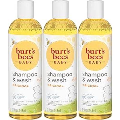 Burt's Bees Baby Shampoo and Wash, Original, Tear Free, Pediatrician Tested, 98.7% Natural Origin, Pack of 3 : Baby
