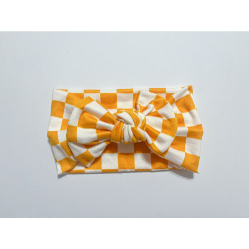 Tennessee Vols Bow/ Baby Tennessee accessories University of Tennessee game day. Orange and white checkered hair bow. Tn hair bow.