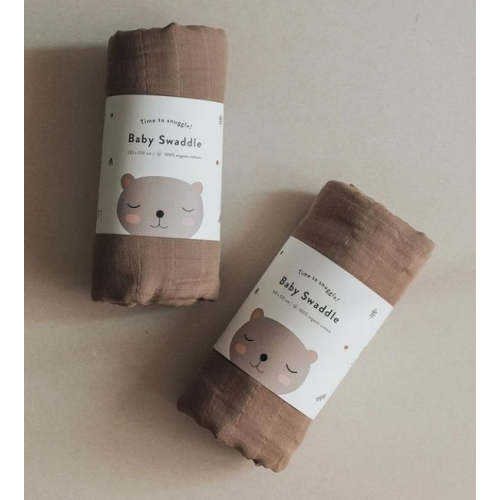 Organic Baby Swaddle Maxi — Brown