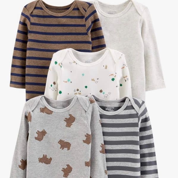 Simple Joys by Carter's Baby Boys Long-Sleeve Bodysuit Pack of 5Bodysuit