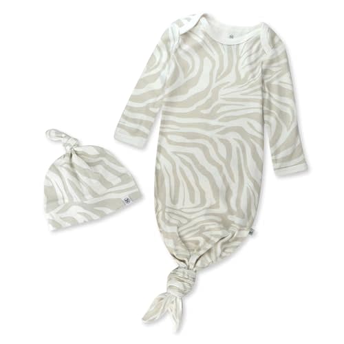 HonestBaby 2-Pack Sleeper Gowns Layette Sets 100% Organic Cotton for Newborn Baby Boys, Girls, Unisex