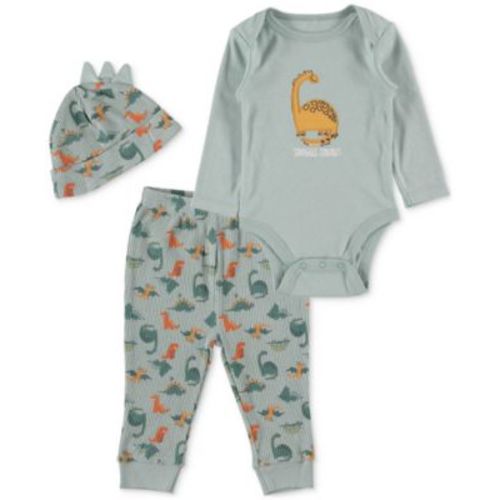 Baby Boys Bodysuit and Joggers with Matching Hat, 3-Piece Set