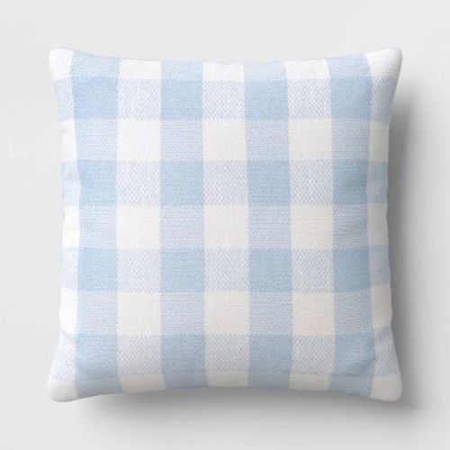 Pinstripe Plaid Toss Throw Pillow Light Blue - Room Essentials™