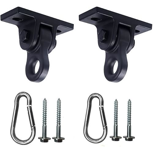 Heavy Duty Black Swing Hangers Screws Bolts Included Over 5000 lb Capacity Playground Porch Yoga Seat Trapeze Wooden Sets Indoor Outdoor 2 Pack
