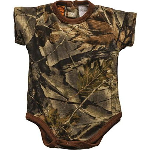 TrailCrest by Treel Newborn Baby Boy Girl Infant Undershirt- Short Sleeve Romper Bodysuit Camo Jumpsuit