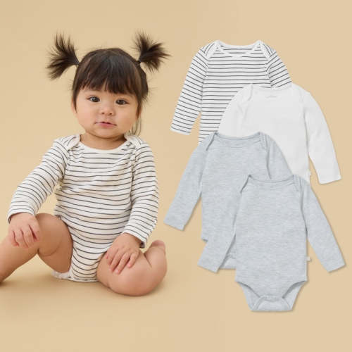 Long Sleeve Bodysuit 4 Pack
