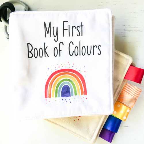 RTS Organic Fabric Quiet Book - Colours - Baby Gift - Gender Neutral - Handmade - Best Baby Shower Present - Unisex Gift - Australian Made