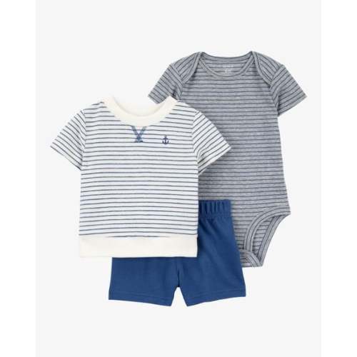 Baby Boy 3-Piece Striped Anchor Outfit Set - Blue - Carter's | Carter's