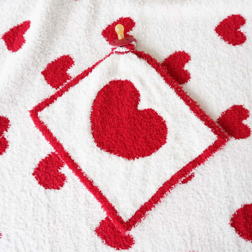 CuddleLane™ Luxe Lovey | Red Hearts