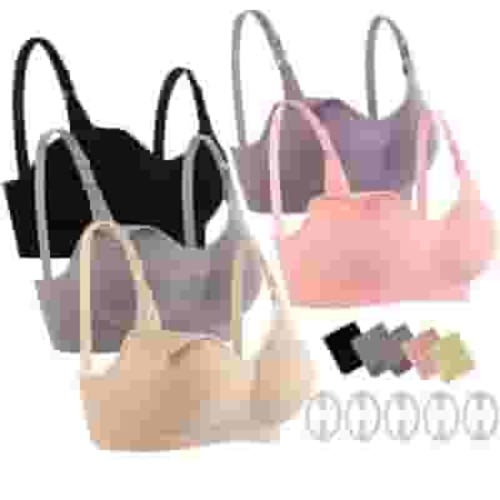 5 Pack Nursing Bra,Seamless Breastfeeding Bras Maternity Bra,5 Colors (XL),Multicolor