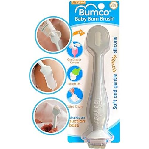 Bumco Baby Diaper Rash Cream Applicator - Baby Bum Brush Diaper Cream Spatula for Butt Paste Diaper Cream - Newborn Baby Essentials, Perfect for Baby Registry, Baby Shower Gifts - Gray