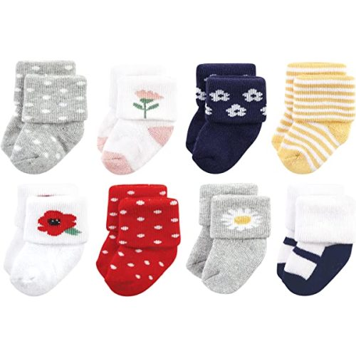 Hudson Baby Baby Girls' Cotton Rich Newborn and Terry Socks