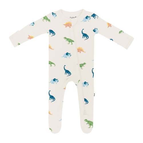 Kyte Baby Zippered Footie, Ecru Roar (0-3 months)