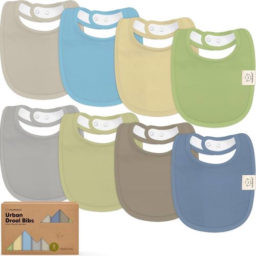 8-Pack Organic Baby Bibs for Boys, Girls - Soft Cotton Drooling and Teething Bibs for Baby Girl & Boy, Extra Absorbent, Easy to Clean & Put On for Toddler, Newborn, Infant 0-24 Months (Icelandic)