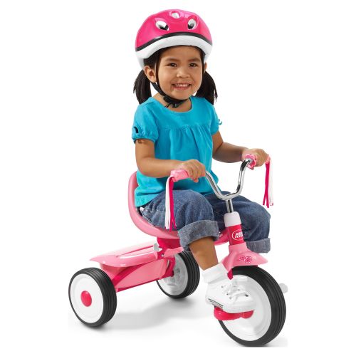 Radio Flyer, Pink Ready to Ride Folding Trike for Kids, Girls, Toddlers, Fully Assembled, Beginner Tricycle