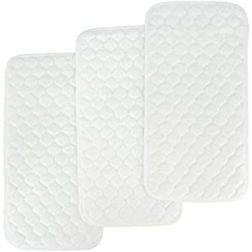 BlueSnail Bamboo Quilted Thicker Waterproof Changing Pad Liners, 3 Count (Snow White)