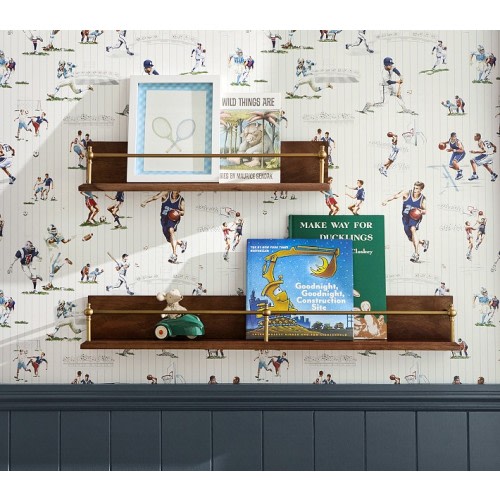 Rail Shelf – Heritage Walnut & Brass | Pottery Barn Kids