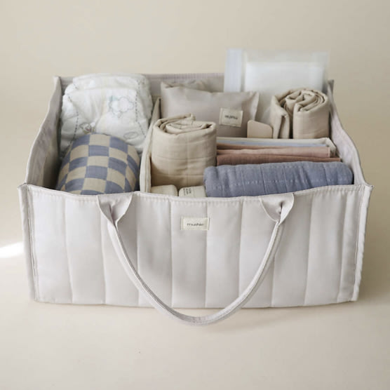 Mushie Diaper Caddy in Ivory