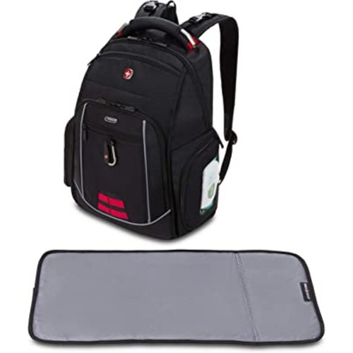 SwissGear Travel Diaper Bag Backpack, Black, 17.5-Inch