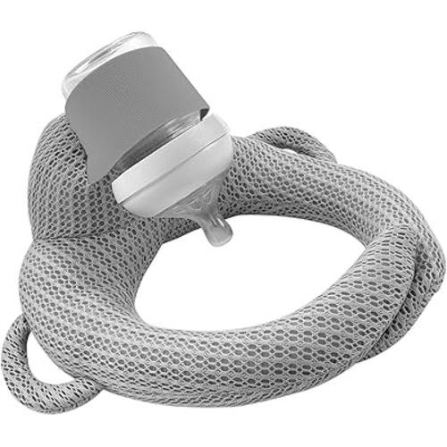 Bottle Feeing Pillow, Bottle Holder for Mom Easier Nursing, Neck Support Cushion for Feeding Comfort, Sore Arm & Wrist Relief (Grey)
