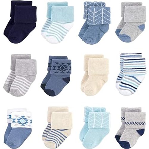 Hudson Baby Baby Girls' Cotton Rich Newborn and Terry Socks