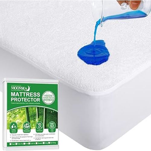 Waterproof Crib Mattress Protector, Viscose Made from Bamboo Terry Ultra Soft and Absorbent Mattress Protector Baby Crib Sheet Waterproof, Toddler Mattress Pad Cover