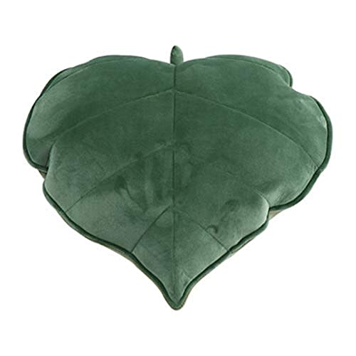 YILANLAN Fun leaf pillow plush floor pillow simulation office cushion chair sofa car pillow simple room decoration pillow (50cm*50cm, Green)