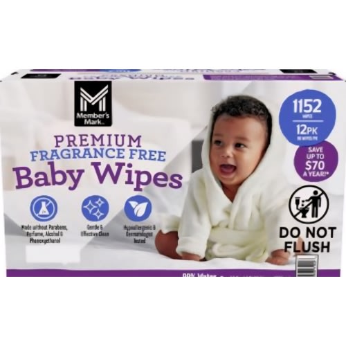 Member's Mark Premium Baby Wipes, Fragrance Free, 12 pk., 1152 Wipes - Sam's Club