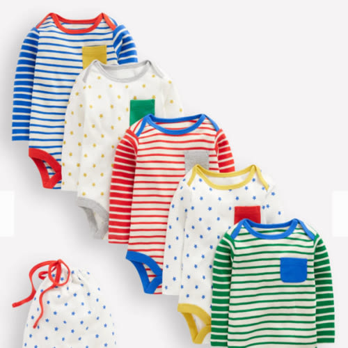 Striped 5 Pack Bodies-Multi Stripes/Stars | Boden USA