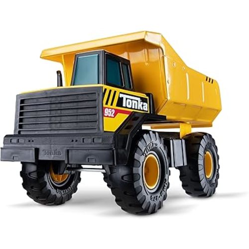 Tonka Steel Classics Mighty Dump Truck - Made with Steel & Sturdy Plastic, Yellow Toy Construction Truck, Boys and Girls, Kids, Toddlers, Ages 3+