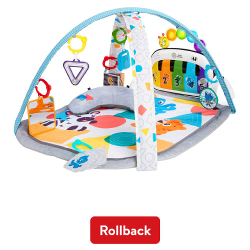 Baby Einstein 4-in-1 Kickin' Tunes Activity Piano & Language Discovery Gym for Newborn Infant Toy