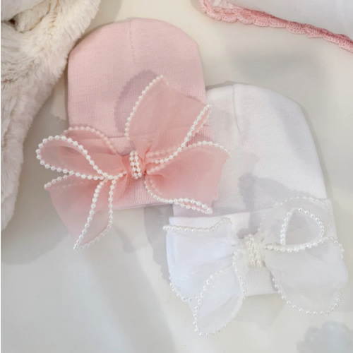 AVERY BOW HAT – pink or white