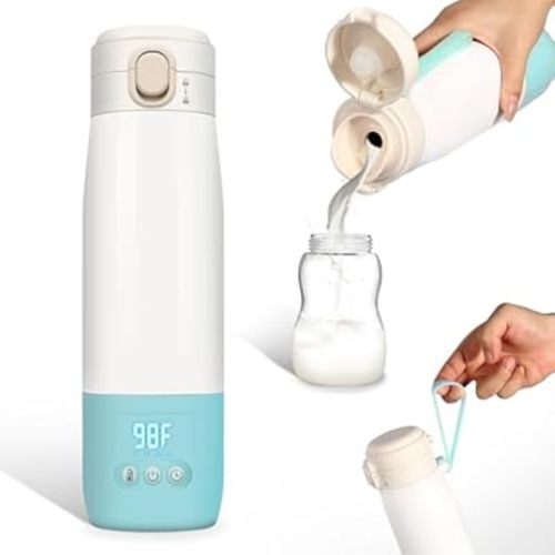 Portable Bottle Warmer for Travel, Baby Milk Warmer Travel, Quick Heating, Precise Temperature Control, Preset Modes, for Warming Breast Milk, Water, Formula, Deepblue
