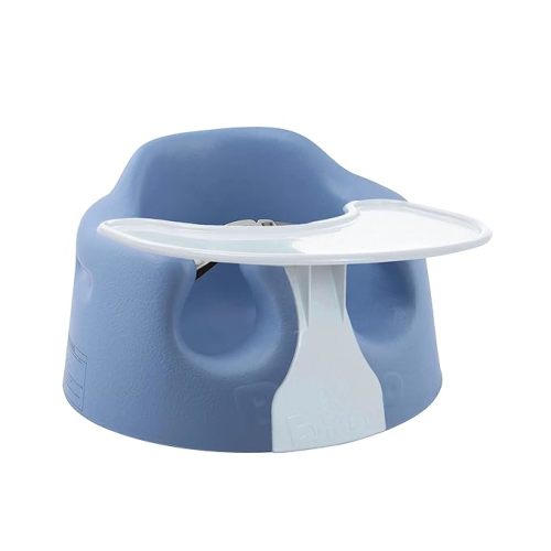 Bumbo Baby Floor Seat, Portable Infant Sit Up Activity & Eating Chair with Tray Accessory, Taupe - Feeding and Sitting Lounger for Babies and Infants Ages 3 to 12 Months