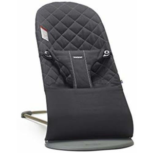 Babybjörn Bouncer Bliss - Black Quilted Cotton/Dark Gray Frame